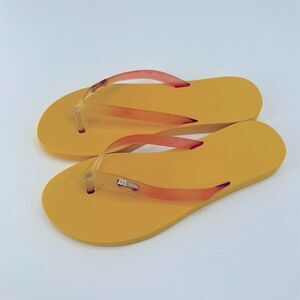 Melissa Sun Venice Flip Flop Thong  In Yellow Clear